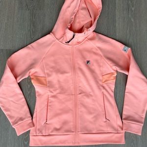 NEW Fila women’s fleece fast dry zipped long sleeve jacket coral pink
